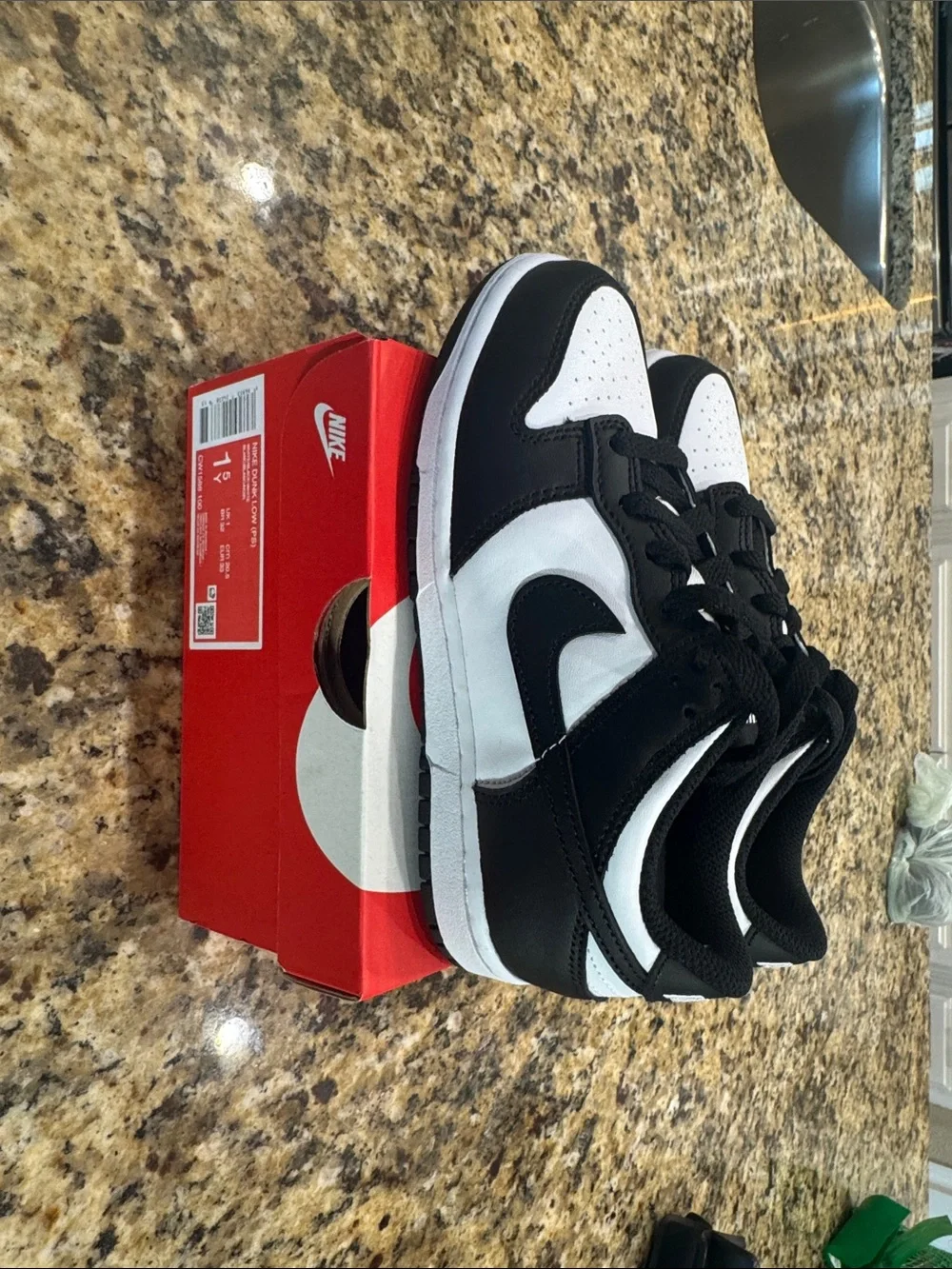 Kids black and white Nike dunks